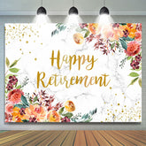 Lofaris Floral With Lovely Dots Happy Retirement Backdrop